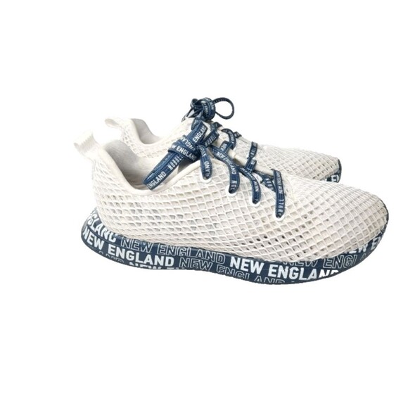 NOBULL Shoes - NOBULL New England Diamond Mesh Runner Shoes Women's Size 9.5 White & Blue